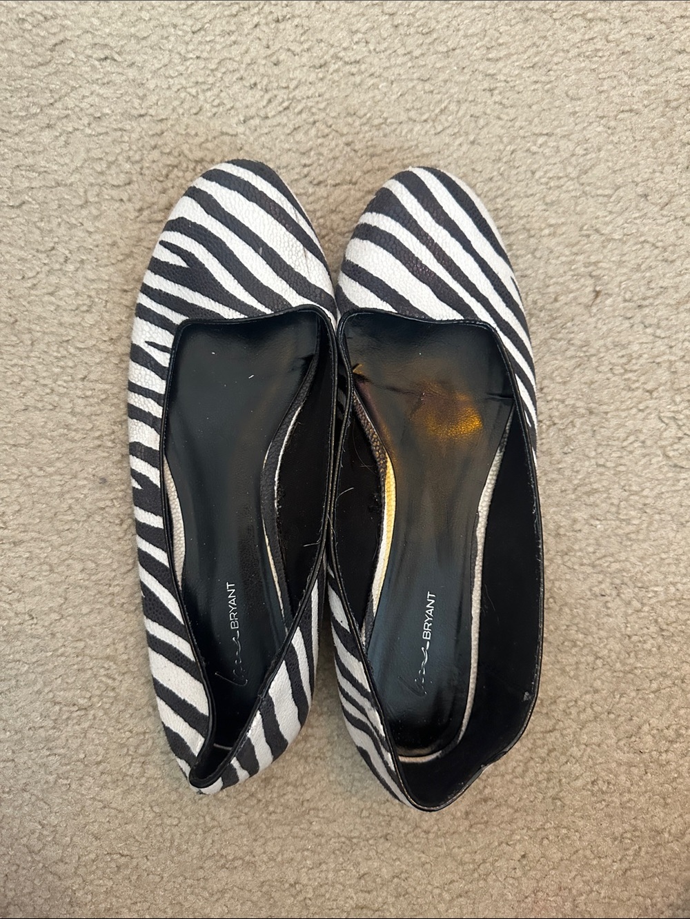 Lane Bryant Zebra-Print Slip-On Flats - Black & White
